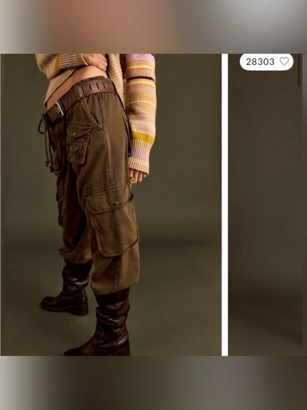 NWOT Free People We The Free Tahiti Cargo Pants - teak brown green tan - Medium